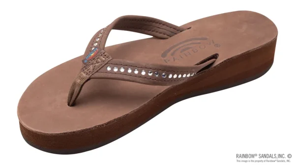 Four Layer Leather Wedge – 3/4″ Strap with Crystals