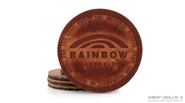 Coaster 4 pack – Rust – Leather